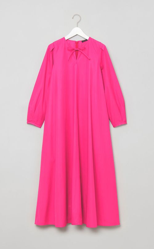 モールスキンギャザーフレアワンピース