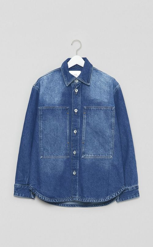 ウォッシュデニムオーバーシャツ