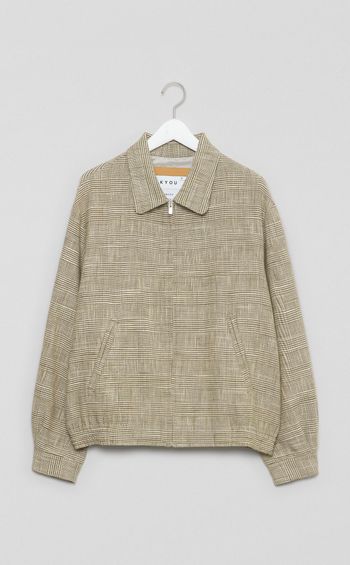 エンブロイダリーチェックブルゾン