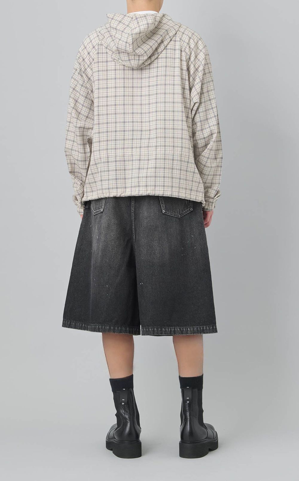 チェックプルオーバーパーカー