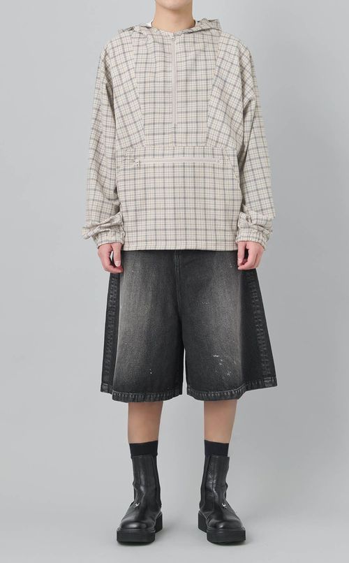 チェックプルオーバーパーカー