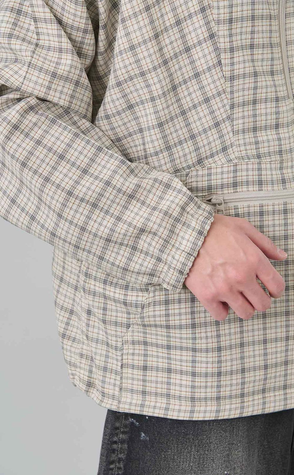 チェックプルオーバーパーカー