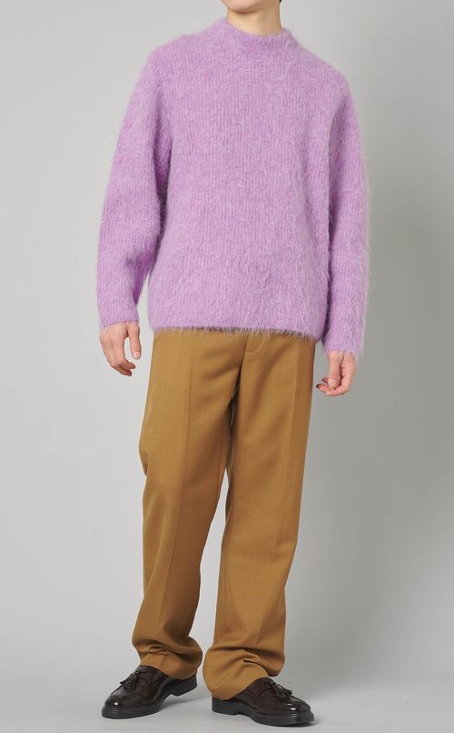 アルパカシャギーニット