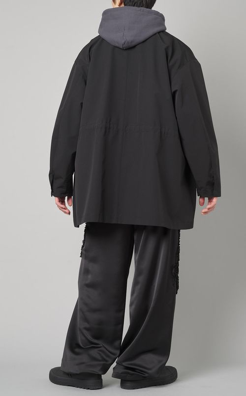 スタンドカラーミディコート