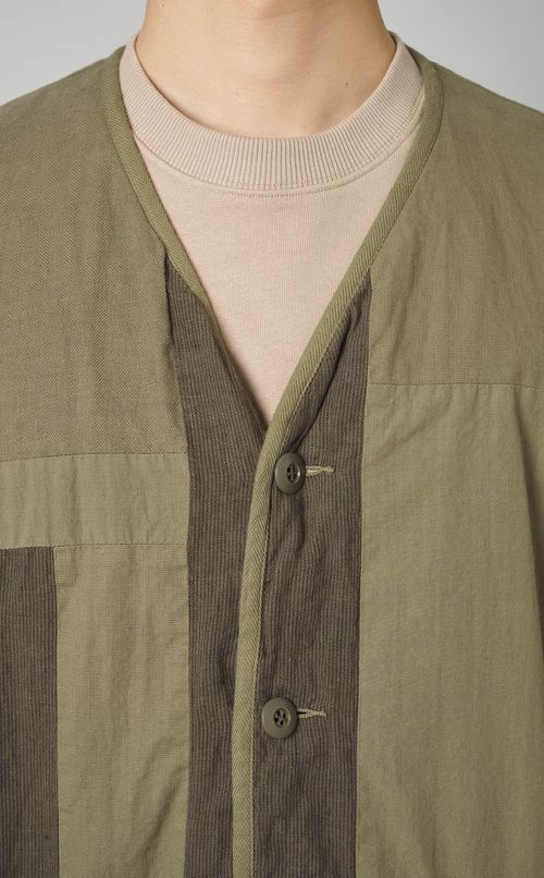 パッチワークノーカラージャケット