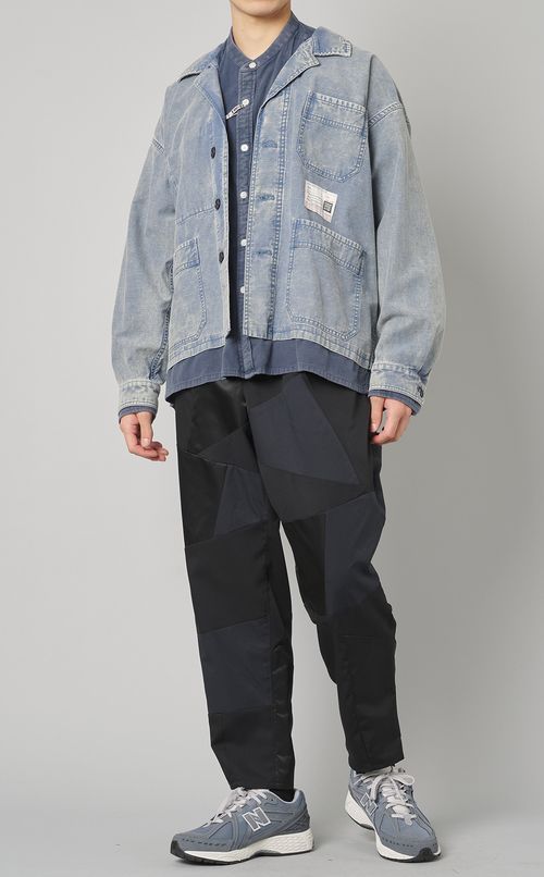 デニムレイヤードデザインシャツ