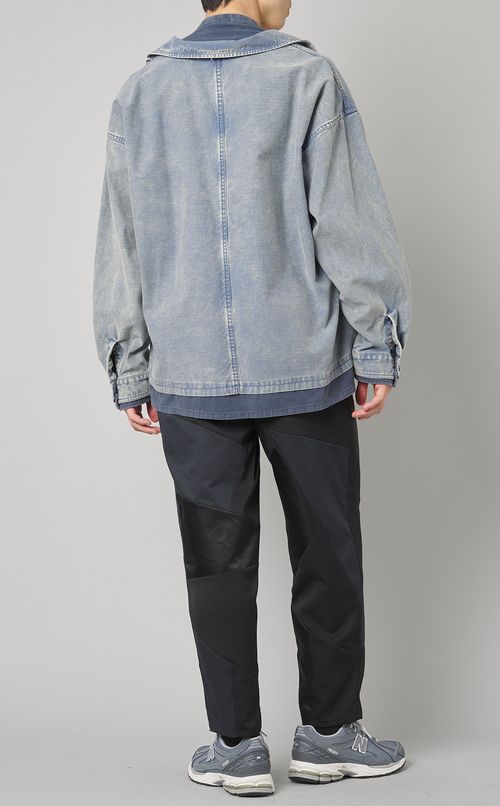 デニムレイヤードデザインシャツ