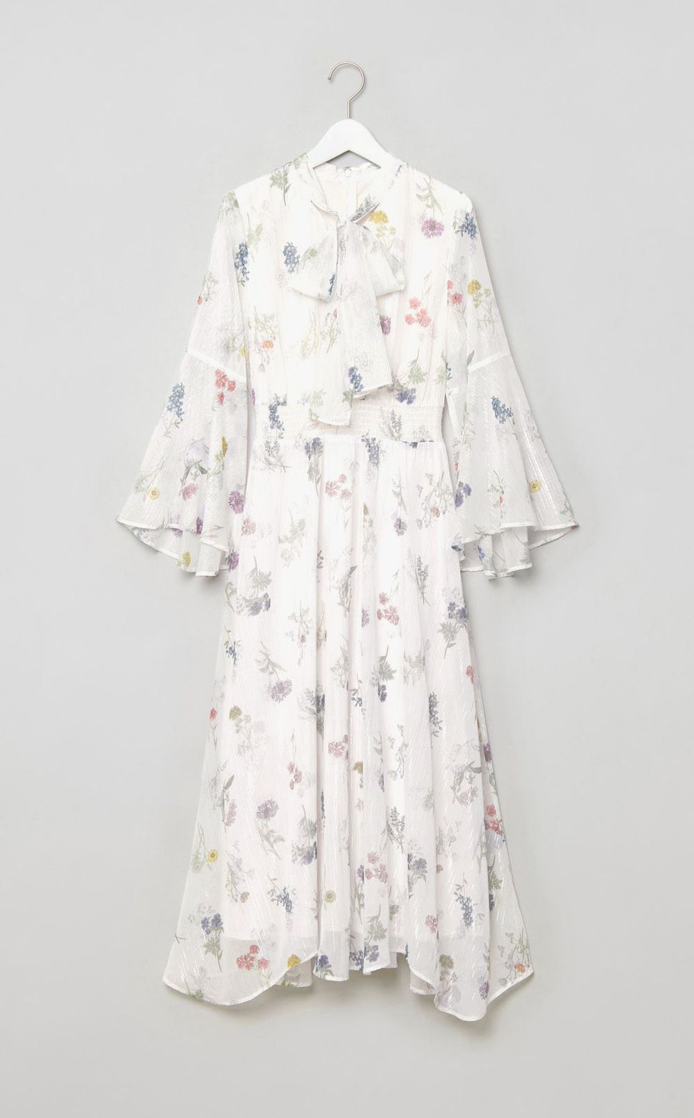 フラワープリントボウタイワンピース