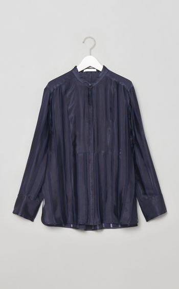 オパールボーダーバンドカラーブラウス