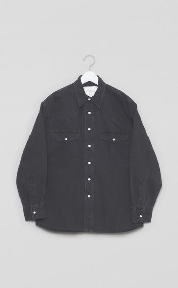 ウォッシュデニムウエスタンシャツ