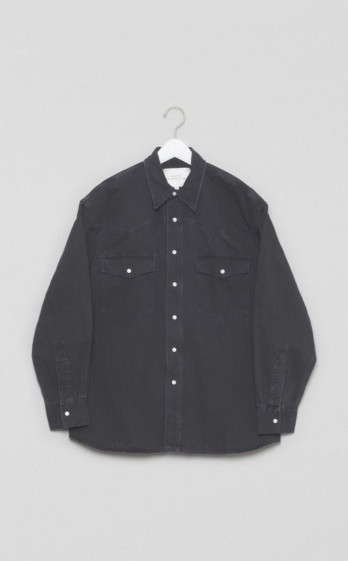 ウォッシュデニムウエスタンシャツ