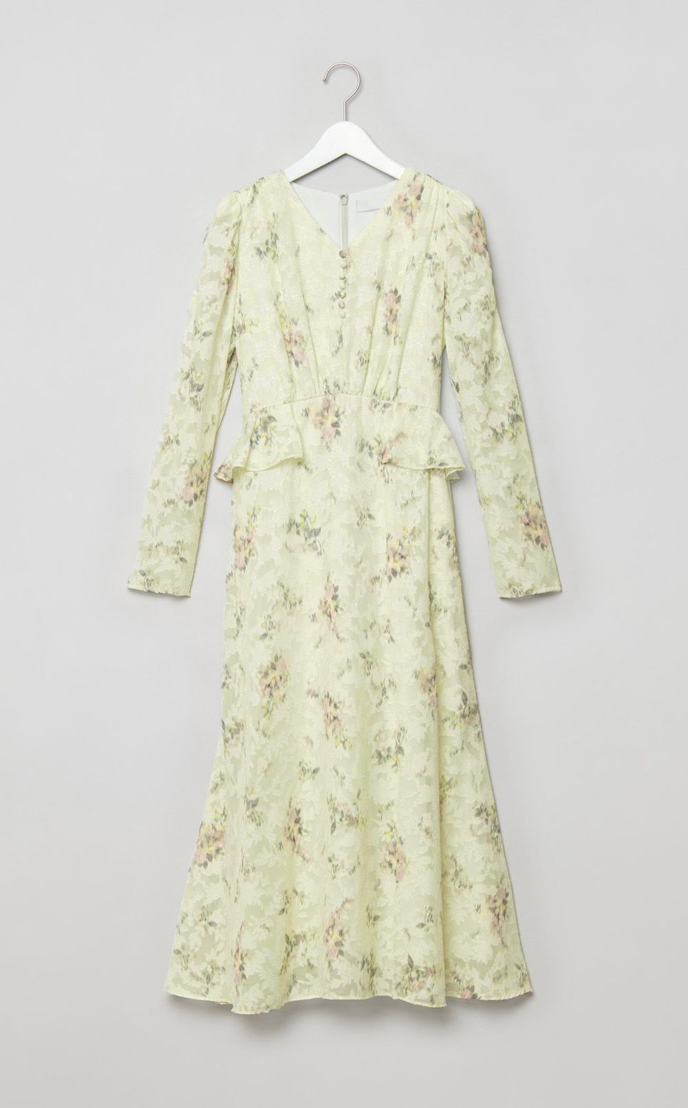 花柄ペプラムデザインワンピース