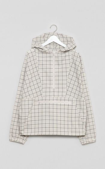 チェックプルオーバーパーカー