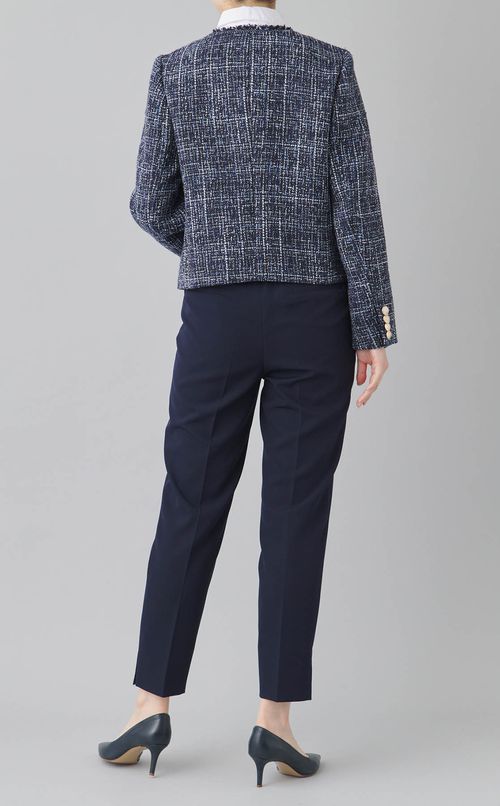 ノーカラーツイードジャケット