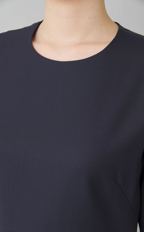 ウールハーフスリーブフレアワンピース