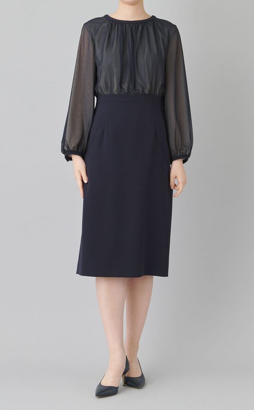 シアーダブルクロスワンピース