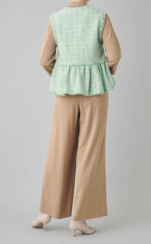 カラースパングルペプラムプルオーバー