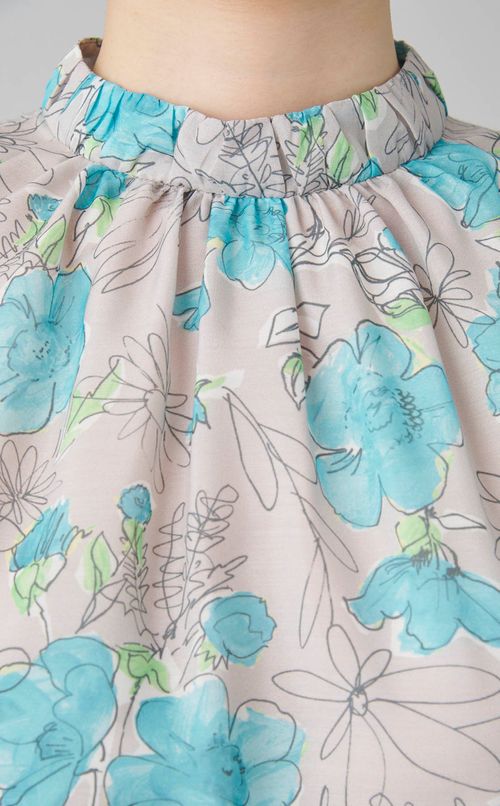 アネモネプリントハイネックブラウス