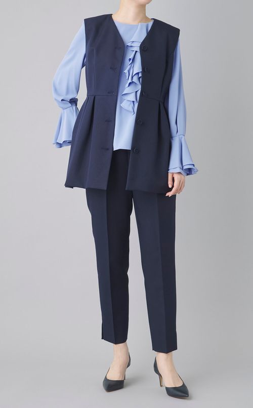 アシンメトリーフリルブラウス