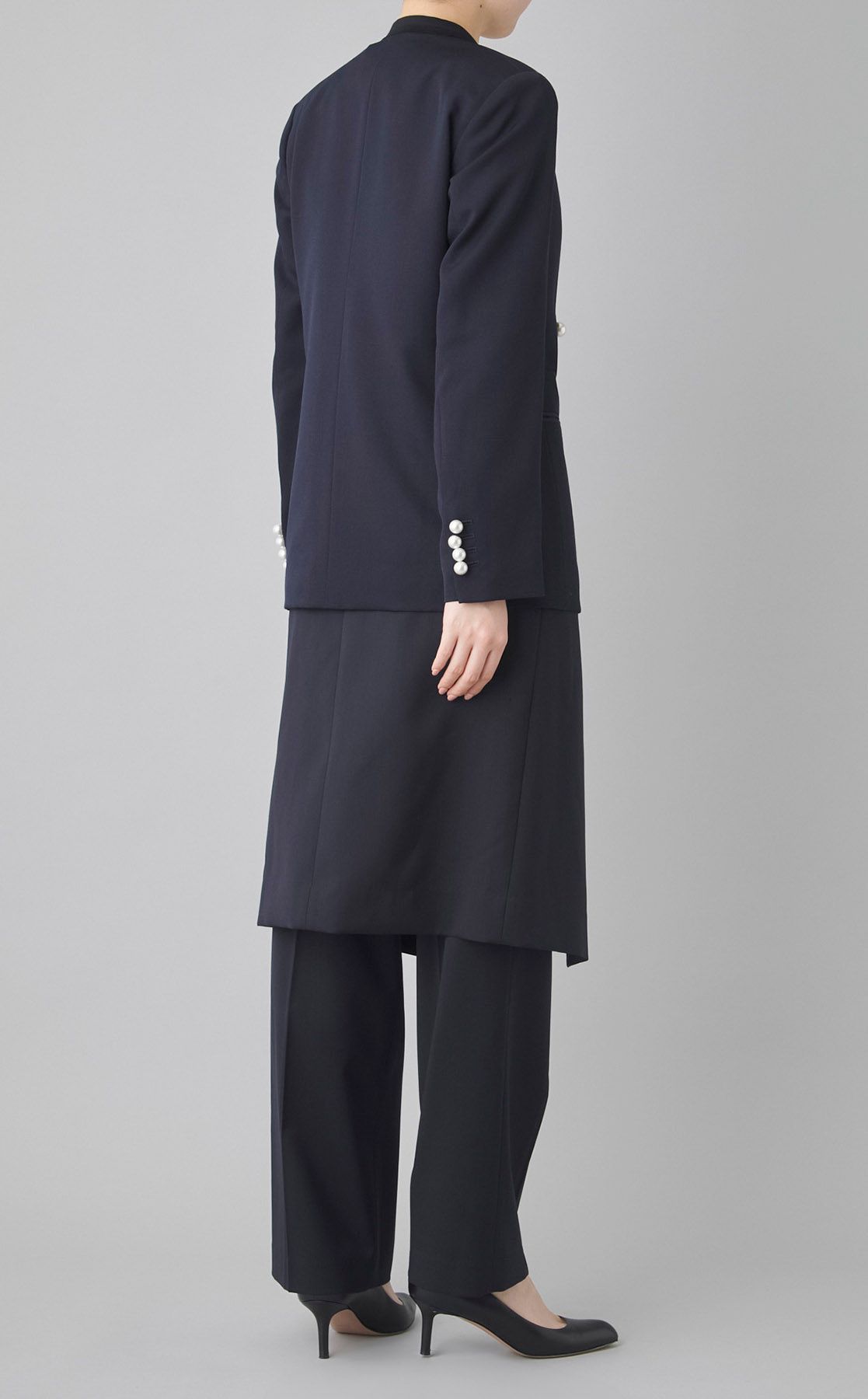 CINOH ノーカラージャケット ブラック パールボタン CINOH(チノ)の