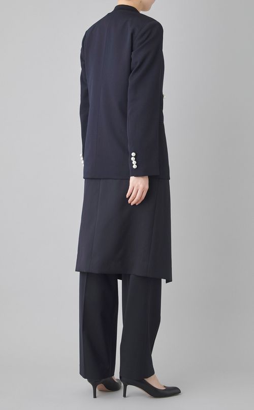 ノーカラーパールボタンジャケット