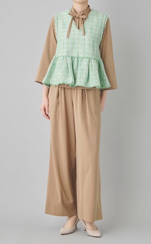 カラースパングルペプラムプルオーバー