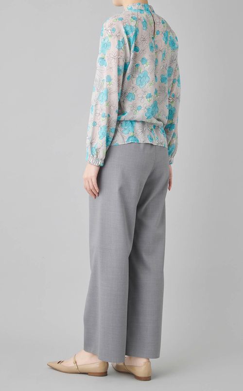 アネモネプリントハイネックブラウス