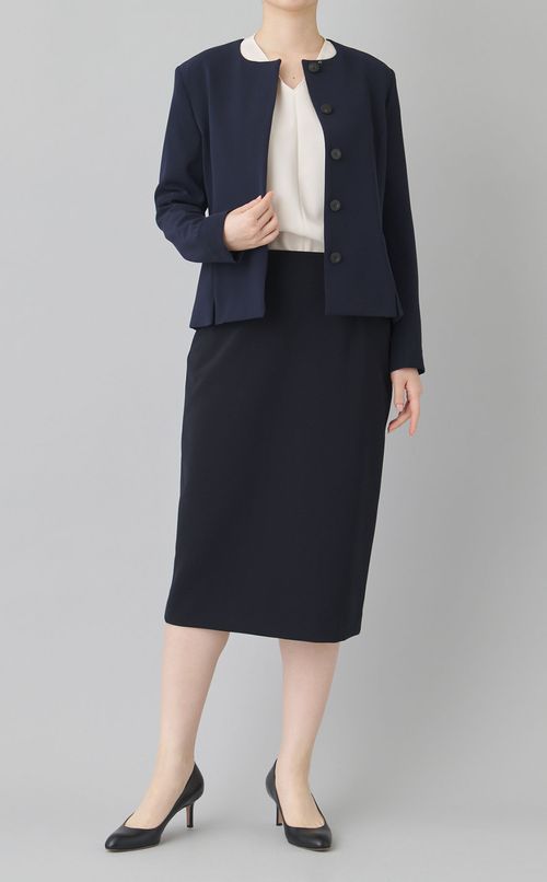 クルーネックミニマルジャケット