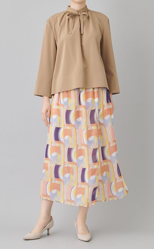 2wayスタンドカラーブラウス