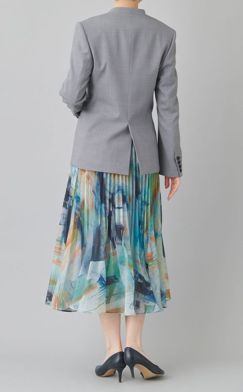 ノーカラー1ボタンジャケット