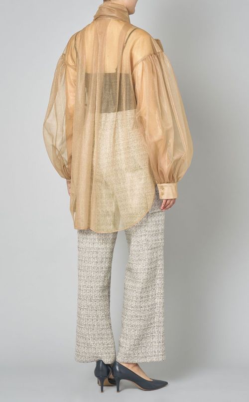 シアーボウタイブラウス