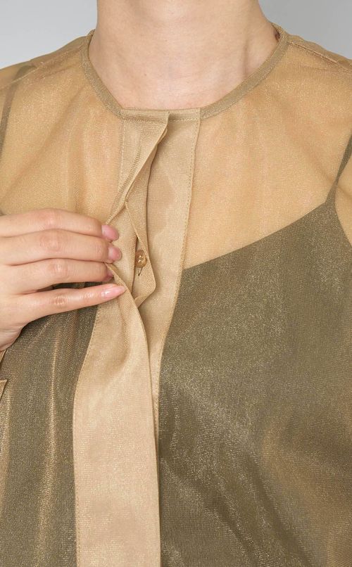 シアーボウタイブラウス