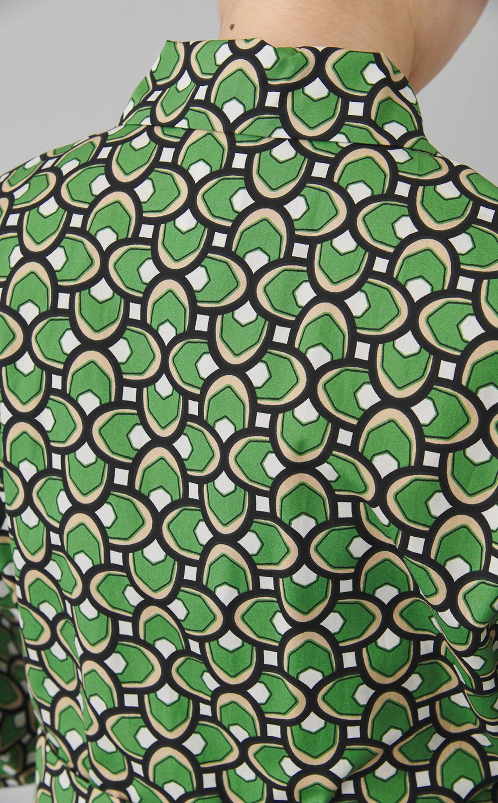 ジオメトリックプリントコットンワンピース