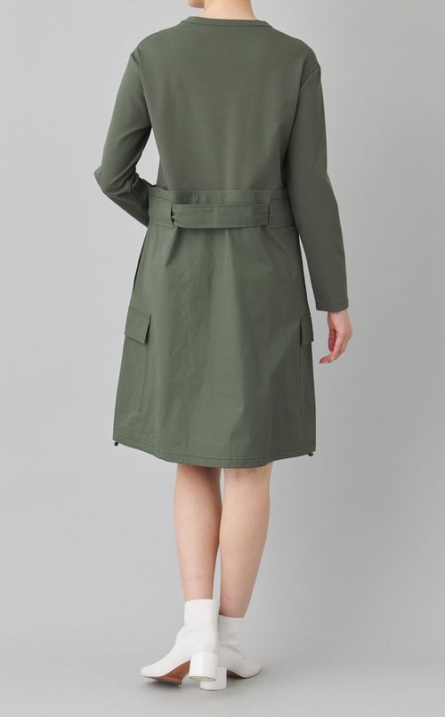 ミリタリーディテールジャージワンピース