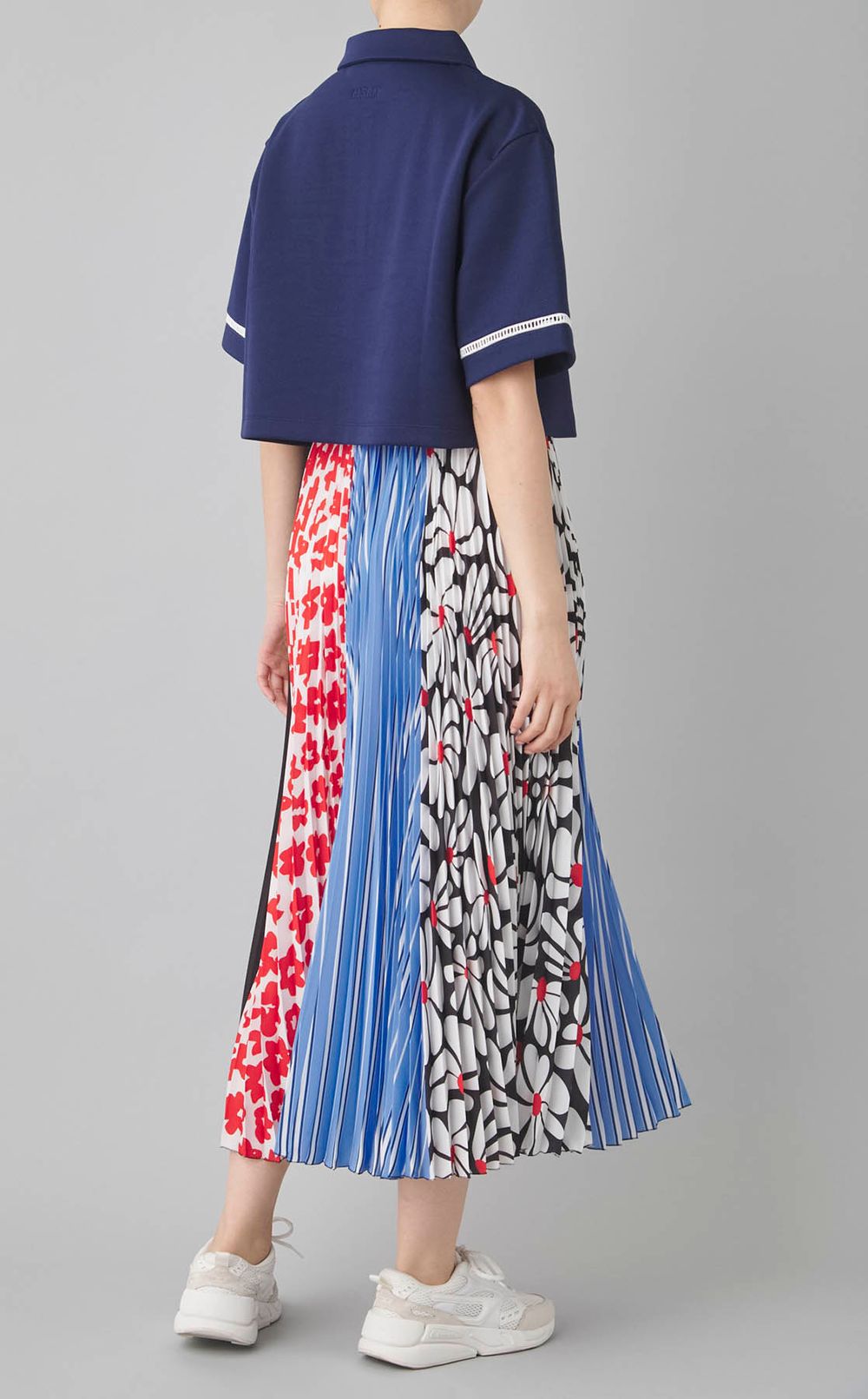 ロゴ刺繍クロップドポロ