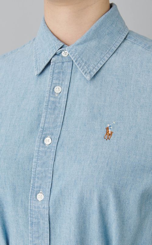 シャンブレーシャツワンピース