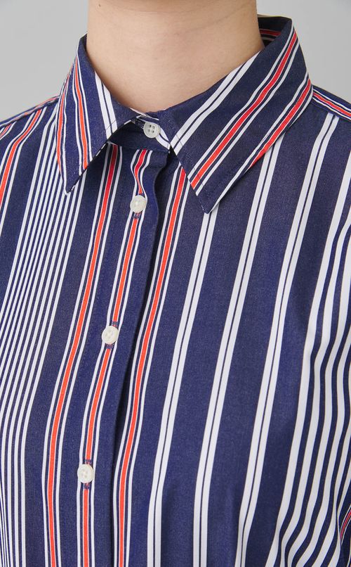 マルチストライプシャツワンピース