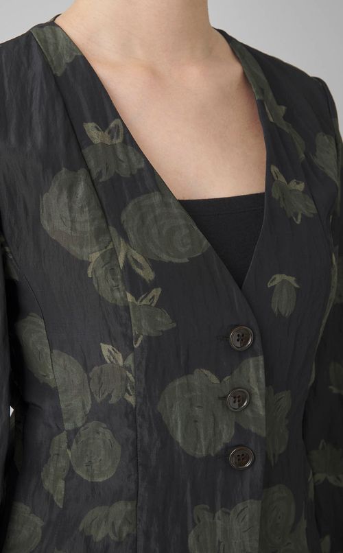 ローズプリントクリンクルブラウス