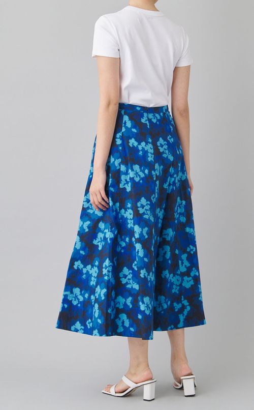 フラワープリントティアードスカー卜