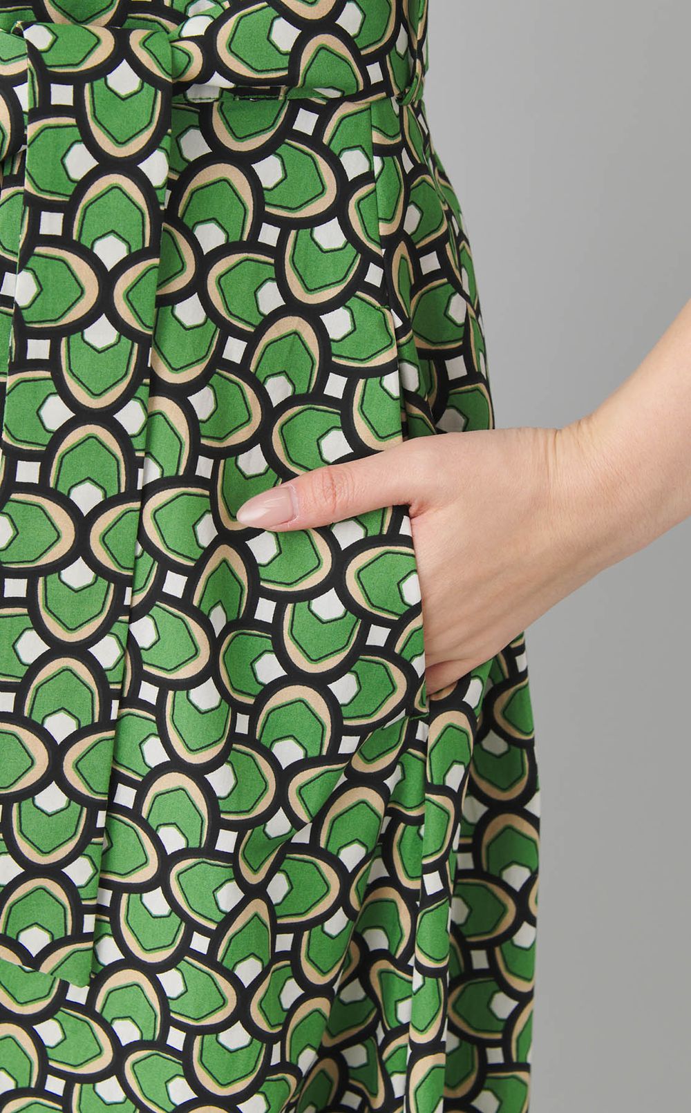 ジオメトリックプリントコットンワンピース