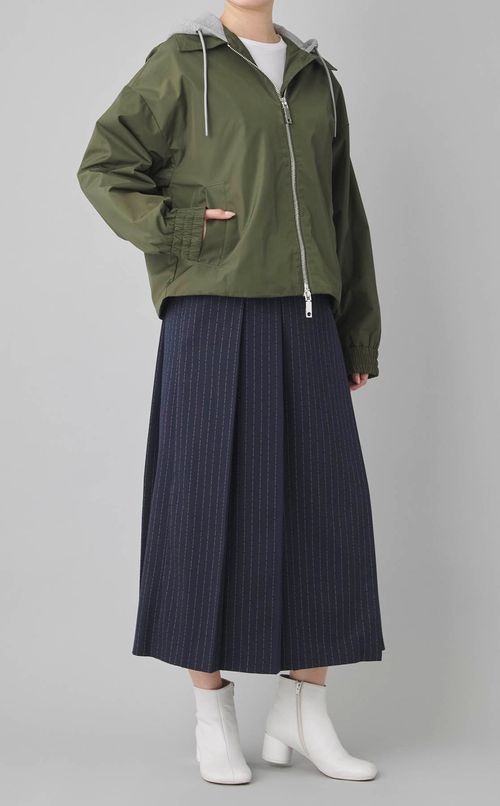 ピンストライプランダムプリーツスカー卜