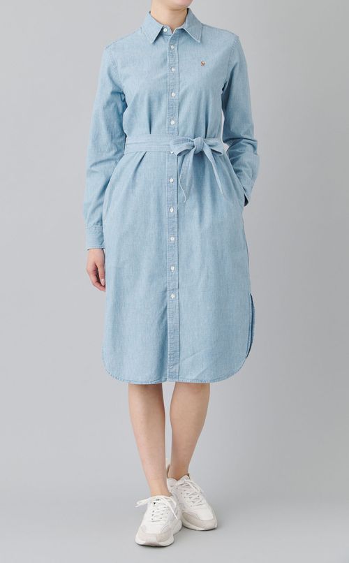 シャンブレーシャツワンピース