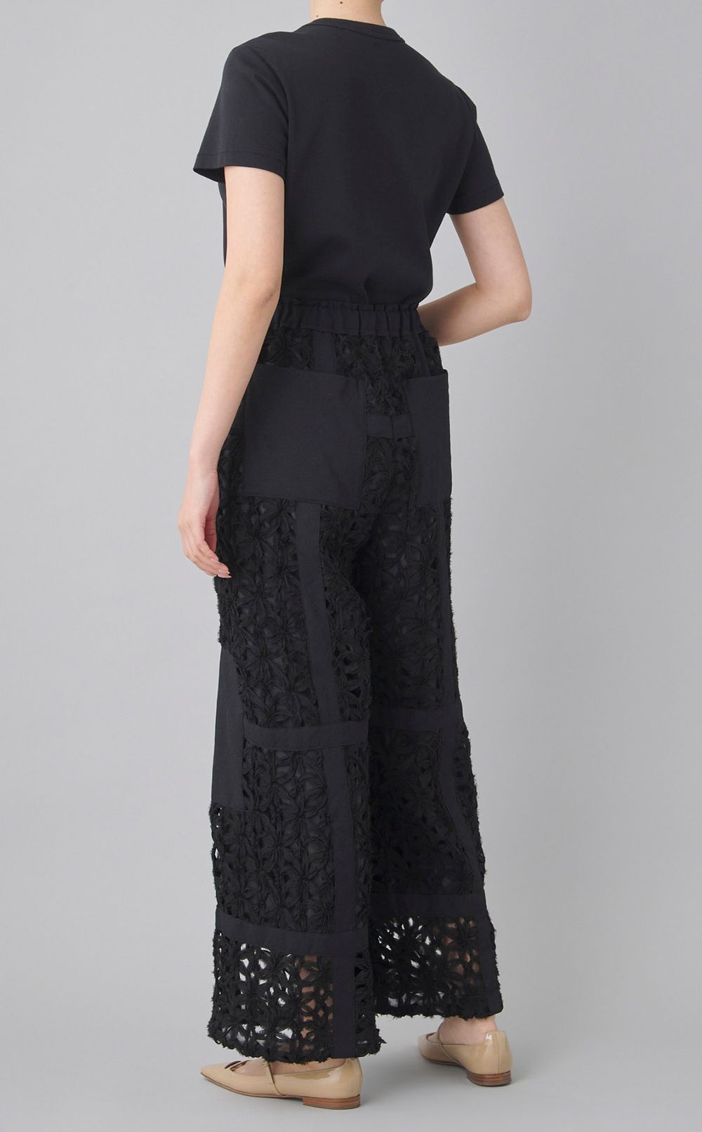 テープ刺繍イージーパンツ