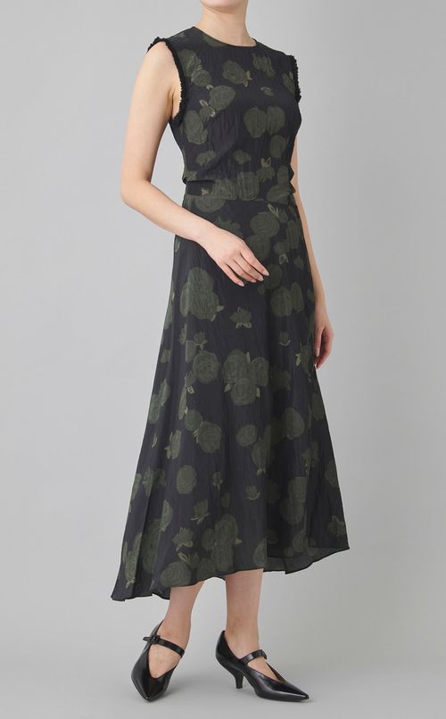 ローズプリン卜クリンクルワンピース