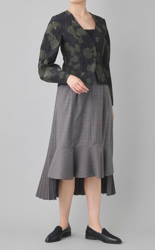 ローズプリントクリンクルブラウス