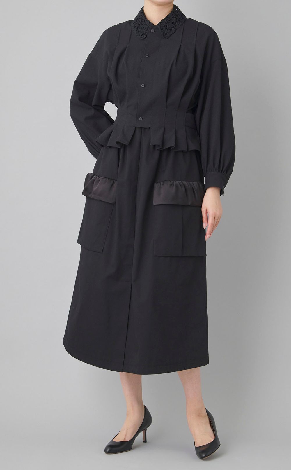 ウェストギャザー2ポケットスカート