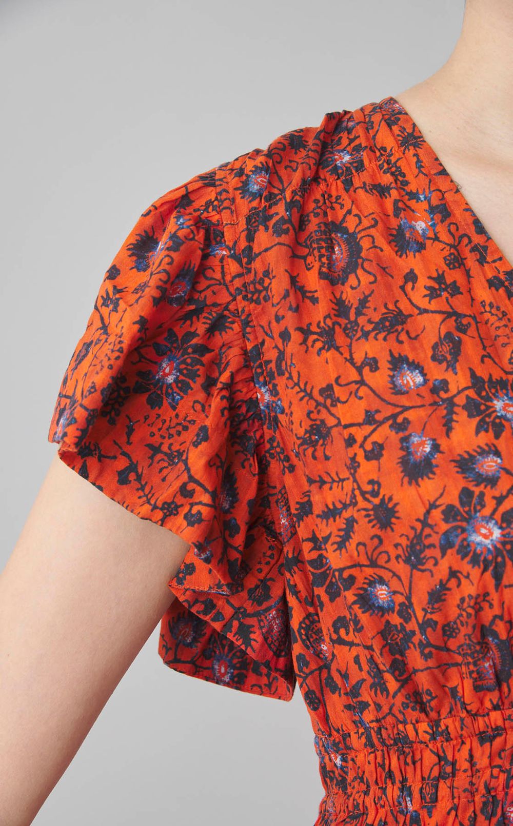 ミニフラワープリントVネックワンピース