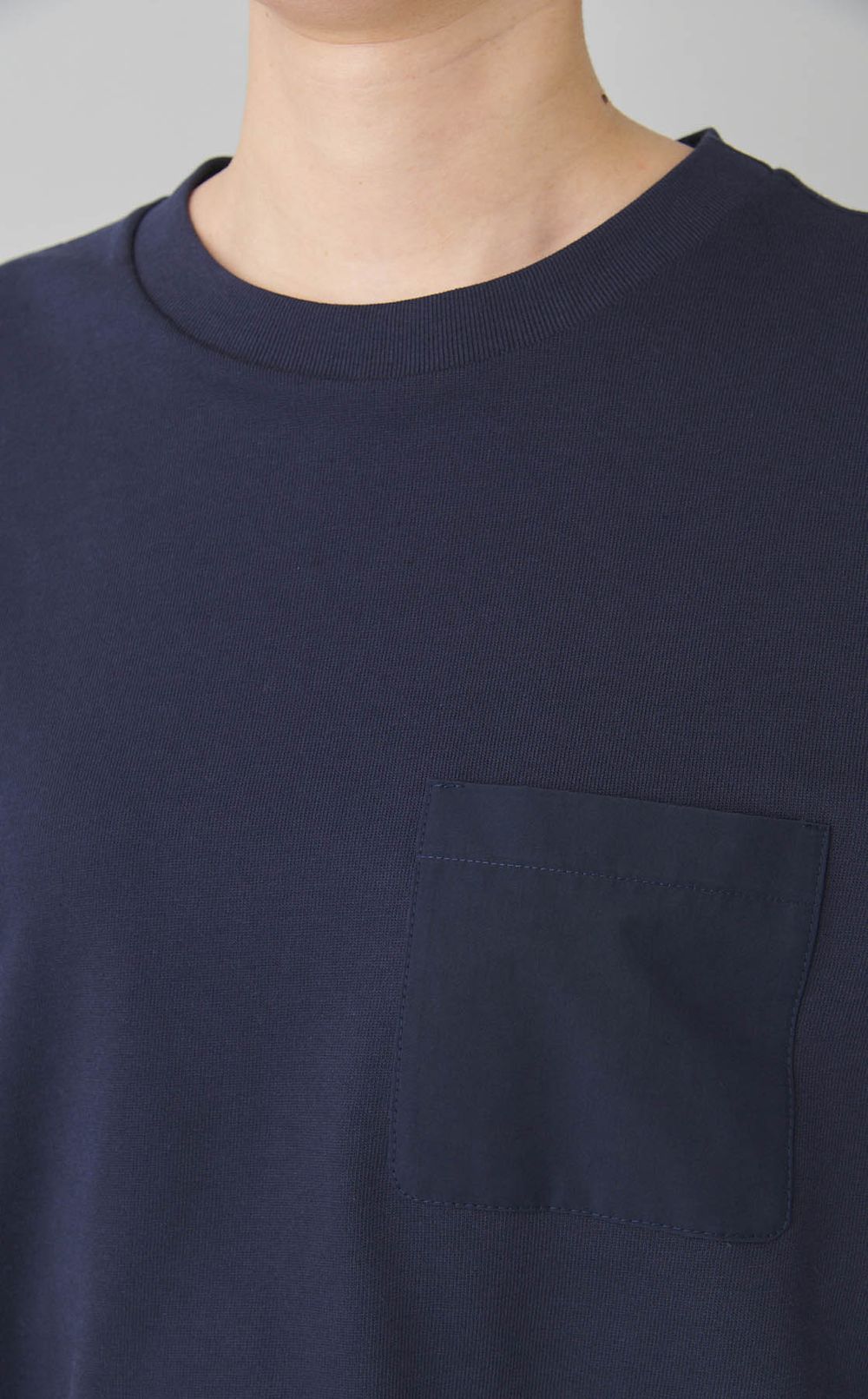 プリーツ切替ジャージワンピース