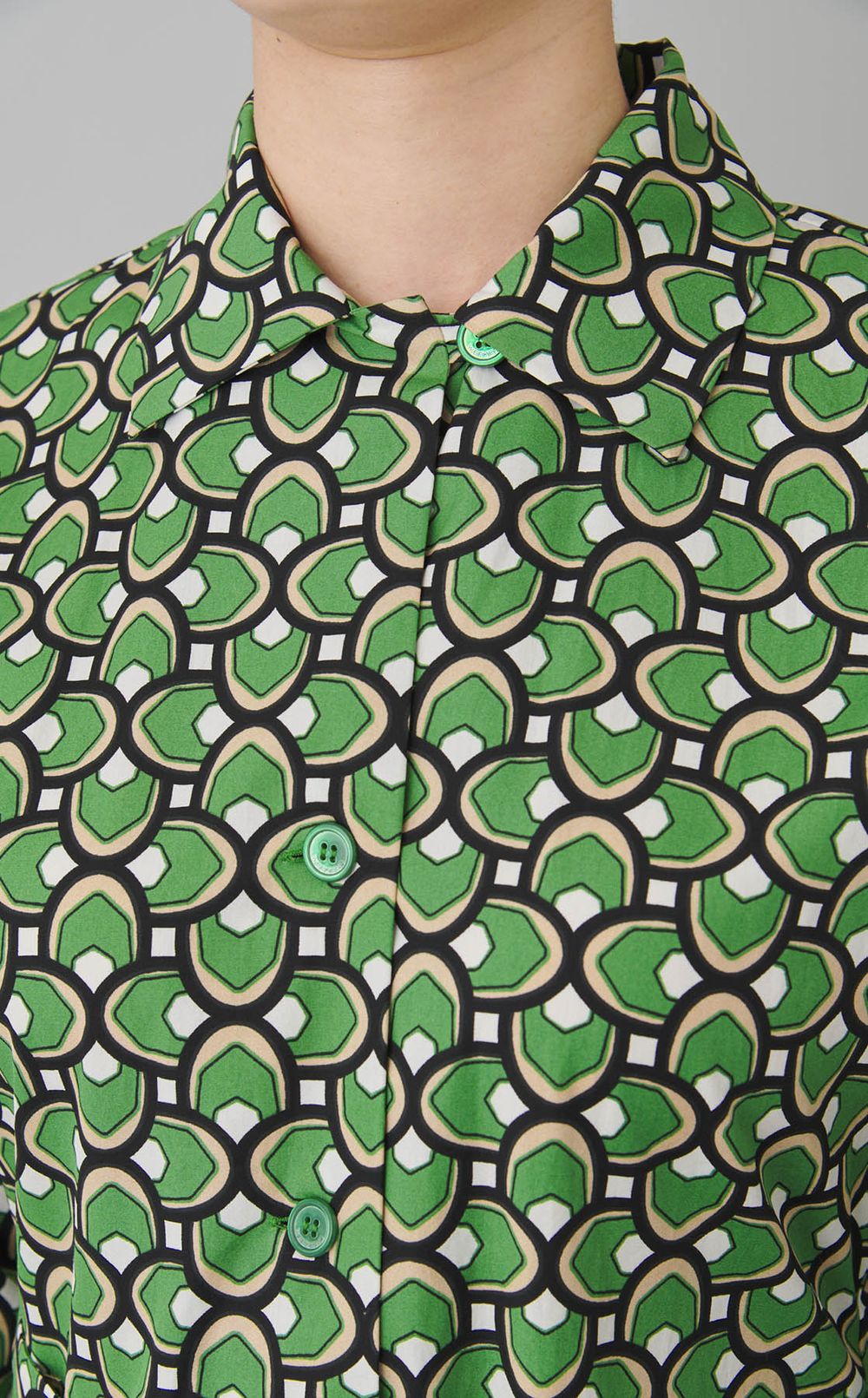 ジオメトリックプリントコットンワンピース