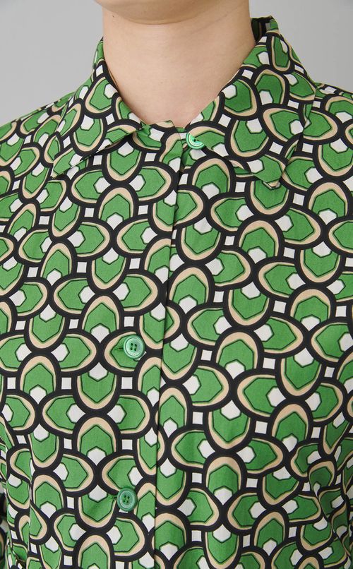 ジオメトリックプリントコットンワンピース